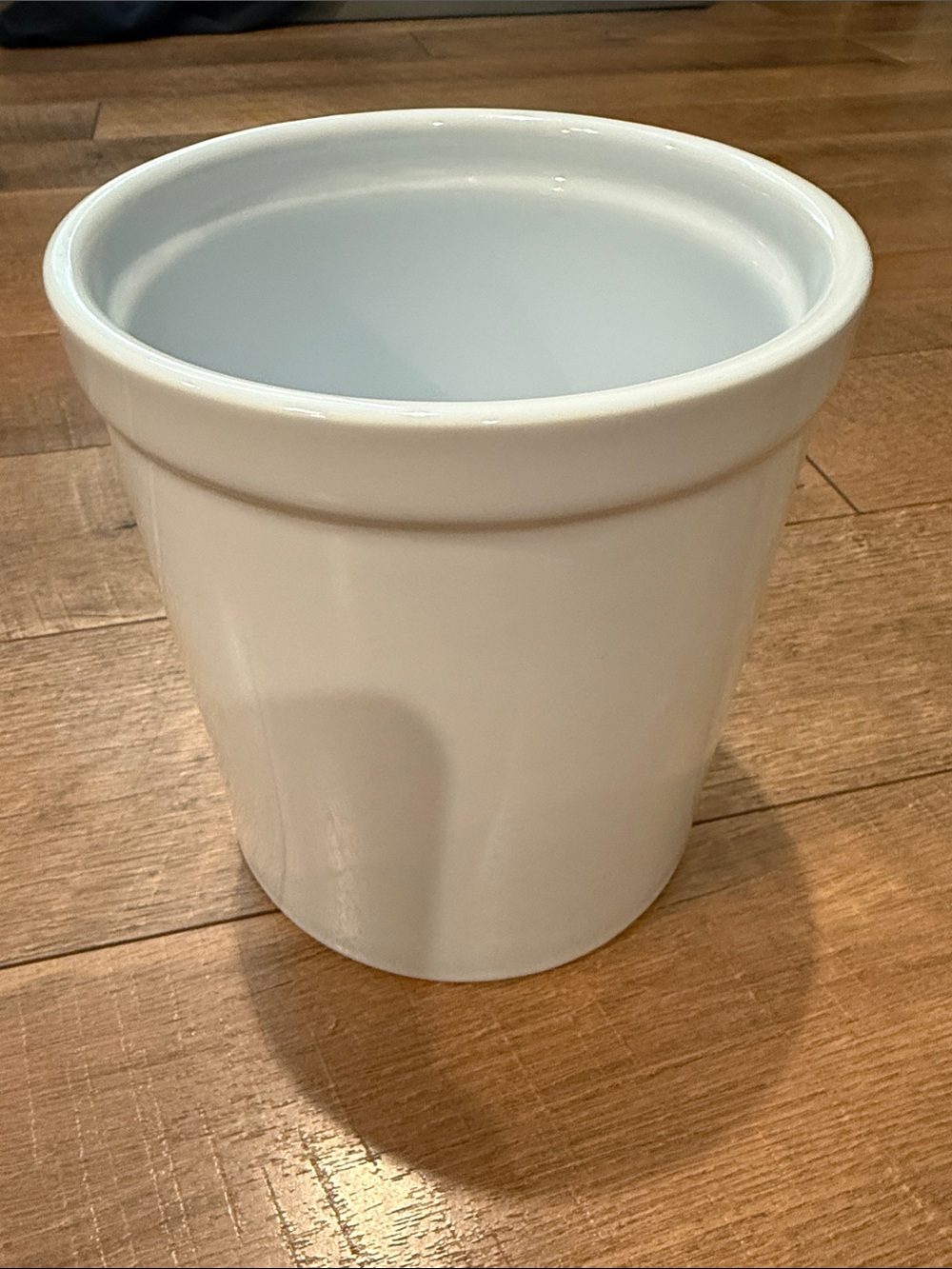 Martha Stewart White Glossy Ceramic Crock